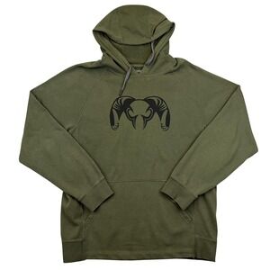 KUIU Hoodie Mens XL Green Fleece Pullover Ram Logo Hunting Sweatshirt Outdoor